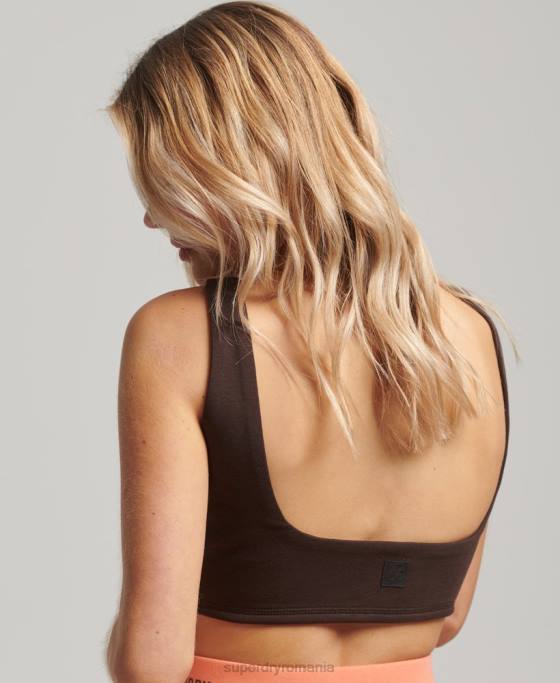 Superdry top sutien tech îmbrăcăminte maro femei JX0Z2997