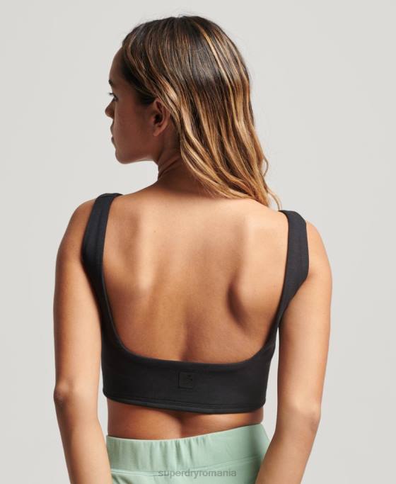 Superdry top sutien tech îmbrăcăminte negru femei JX0Z2947