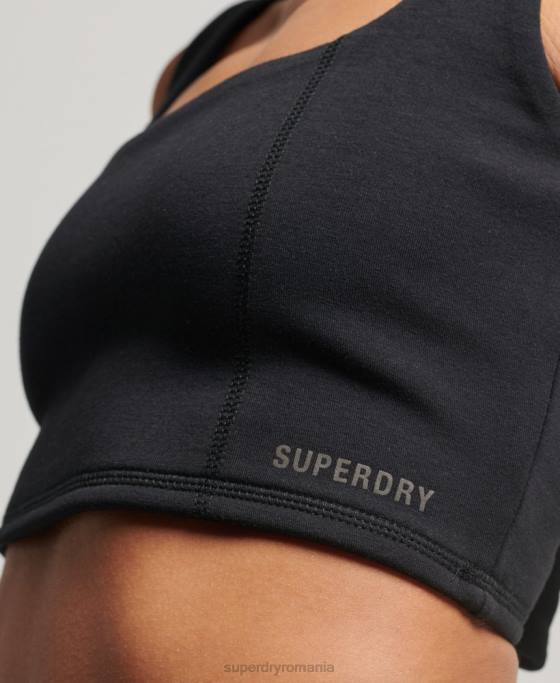 Superdry top sutien tech îmbrăcăminte negru femei JX0Z2947