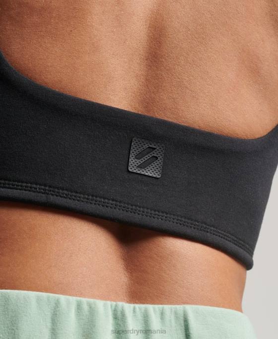 Superdry top sutien tech îmbrăcăminte negru femei JX0Z2947