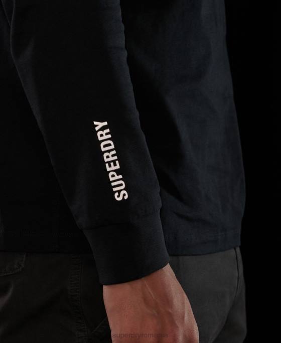 Superdry top tech cu maneca lunga îmbrăcăminte negru bărbați JX0Z6472