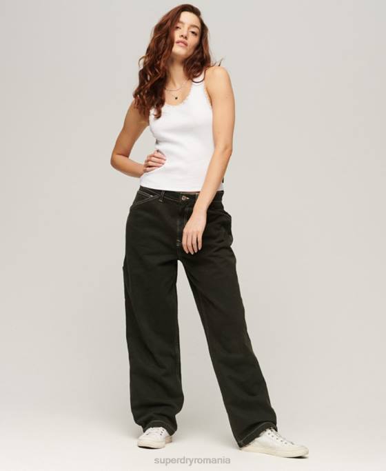 Superdry top vestă cu dantelă îmbrăcăminte alb femei JX0Z1972