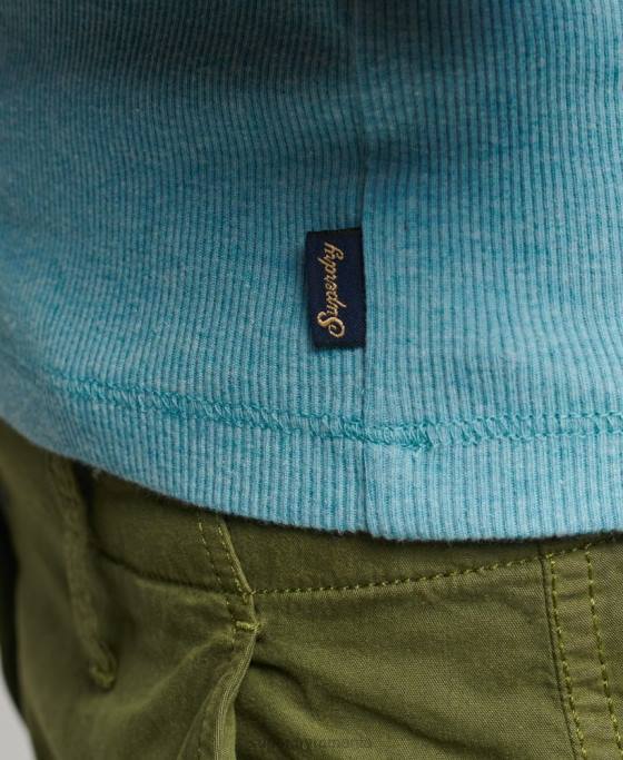 Superdry top vestă cu dantelă îmbrăcăminte albastru femei JX0Z2339