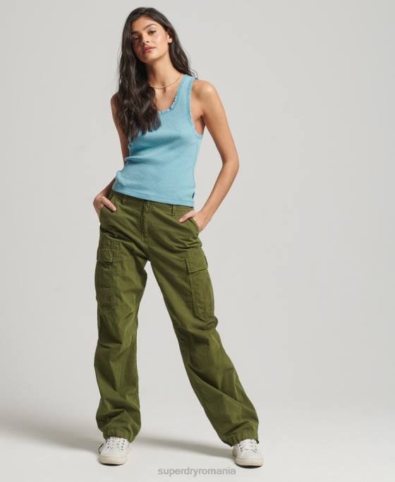 Superdry top vestă cu dantelă îmbrăcăminte albastru femei JX0Z2339