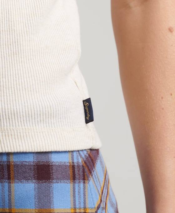 Superdry top vestă cu dantelă îmbrăcăminte bej femei JX0Z2351