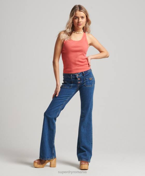 Superdry top vestă cu dantelă îmbrăcăminte coral femei JX0Z2338