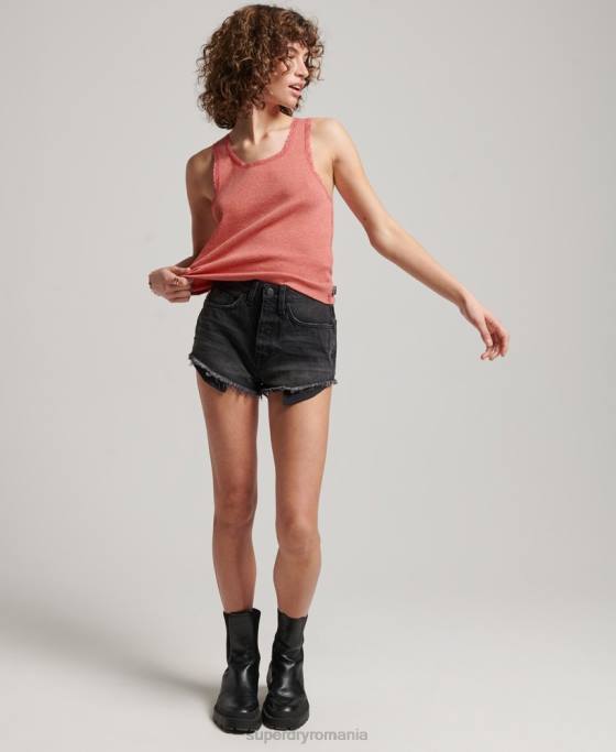 Superdry top vestă cu dantelă îmbrăcăminte coral femei JX0Z2343