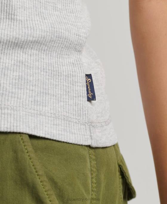 Superdry top vestă cu dantelă îmbrăcăminte gri femei JX0Z2330