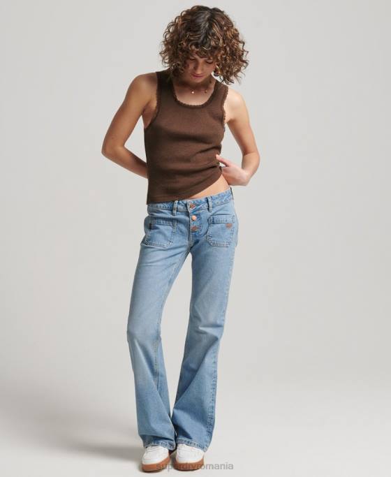 Superdry top vestă cu dantelă îmbrăcăminte maro femei JX0Z2345