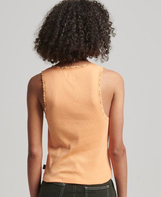 Superdry top vestă cu dantelă îmbrăcăminte portocale femei JX0Z2331