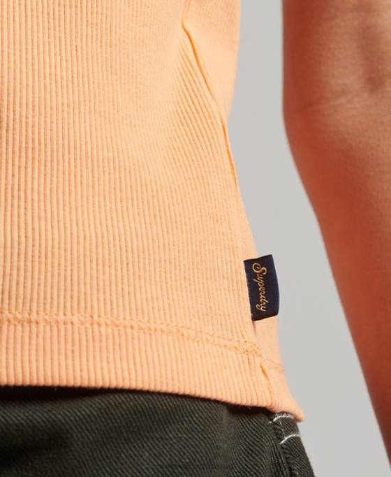 Superdry top vestă cu dantelă îmbrăcăminte portocale femei JX0Z2331