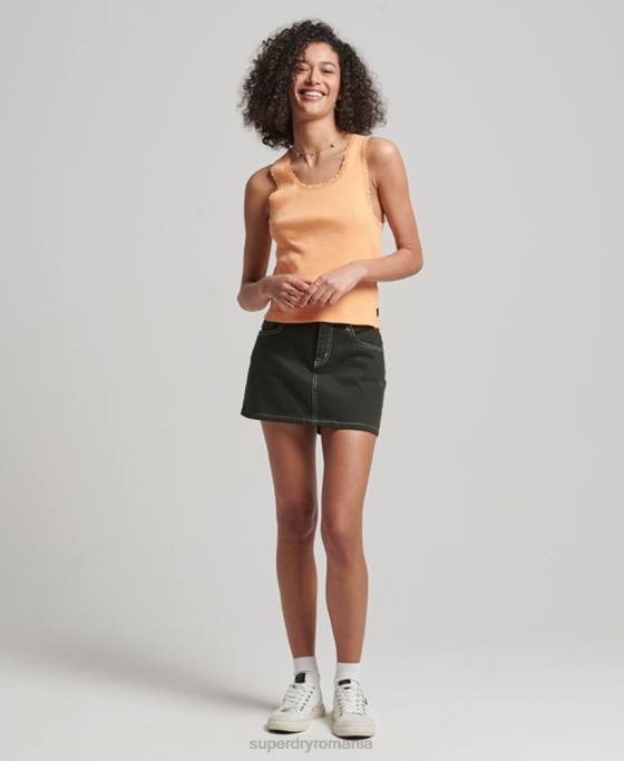 Superdry top vestă cu dantelă îmbrăcăminte portocale femei JX0Z2331