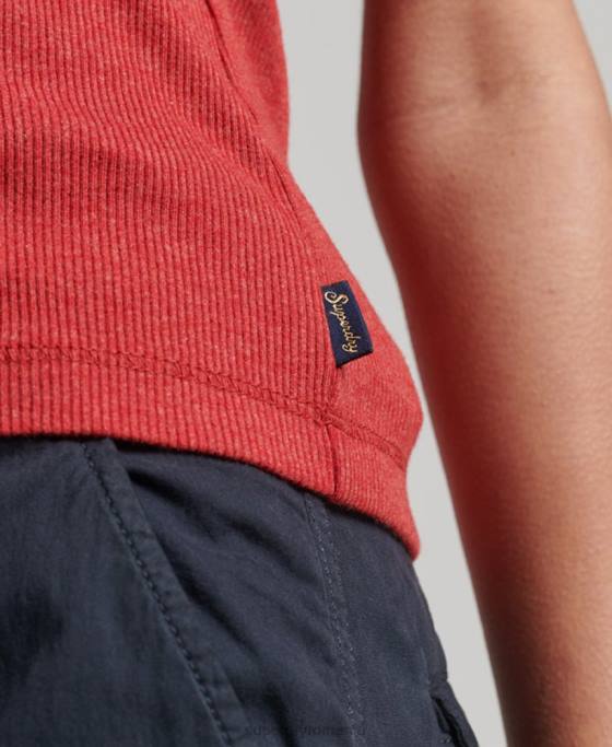 Superdry top vestă cu dantelă îmbrăcăminte roșu femei JX0Z2328