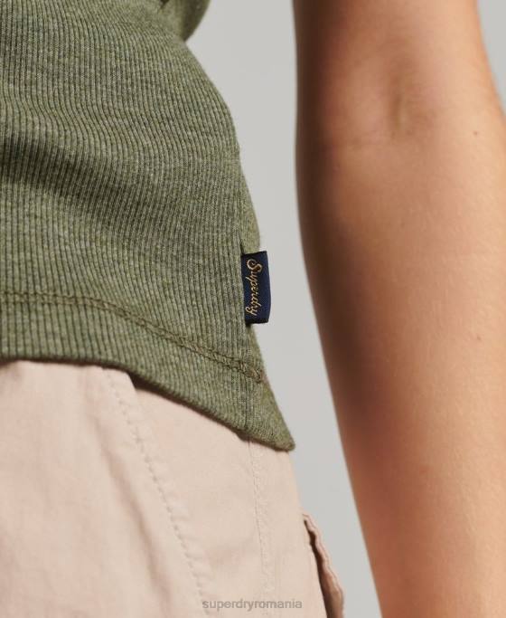 Superdry top vestă cu dantelă îmbrăcăminte verde femei JX0Z1954