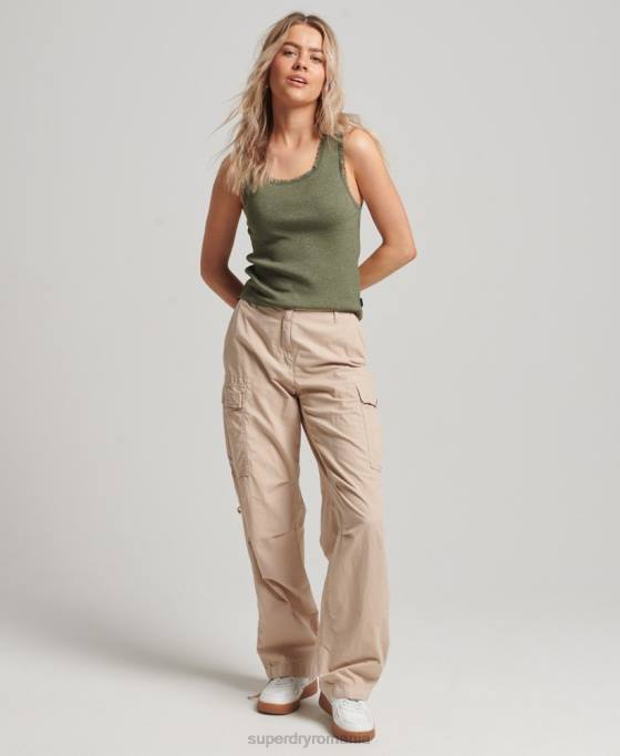 Superdry top vestă cu dantelă îmbrăcăminte verde femei JX0Z1954