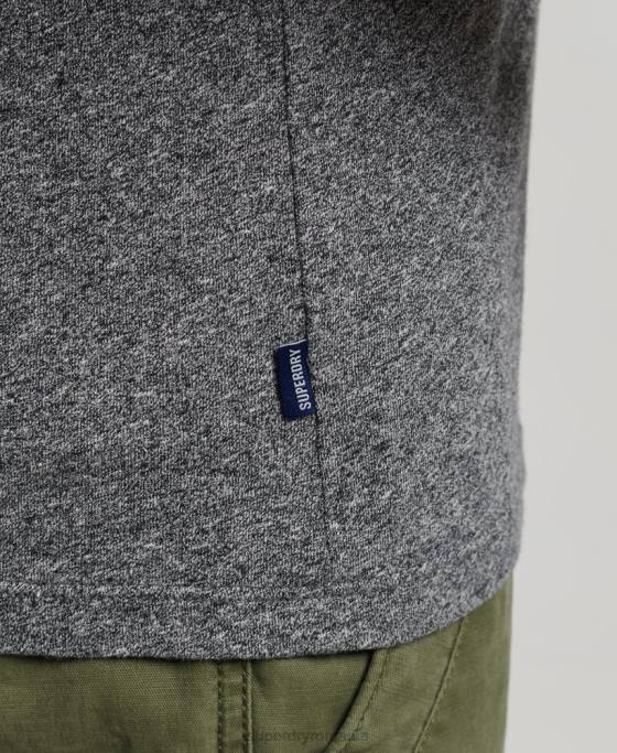 Superdry top vestă cu logo vintage din bumbac organic îmbrăcăminte gri inchis bărbați JX0Z1502