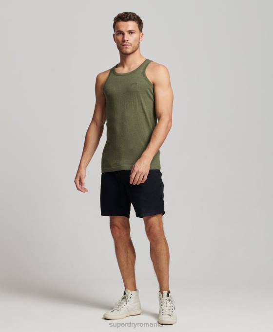 Superdry top vestă cu logo vintage din bumbac organic îmbrăcăminte verde bărbați JX0Z1472