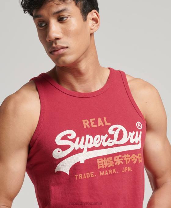 Superdry top vestă cu logo vintage îmbrăcăminte roșu bărbați JX0Z1448