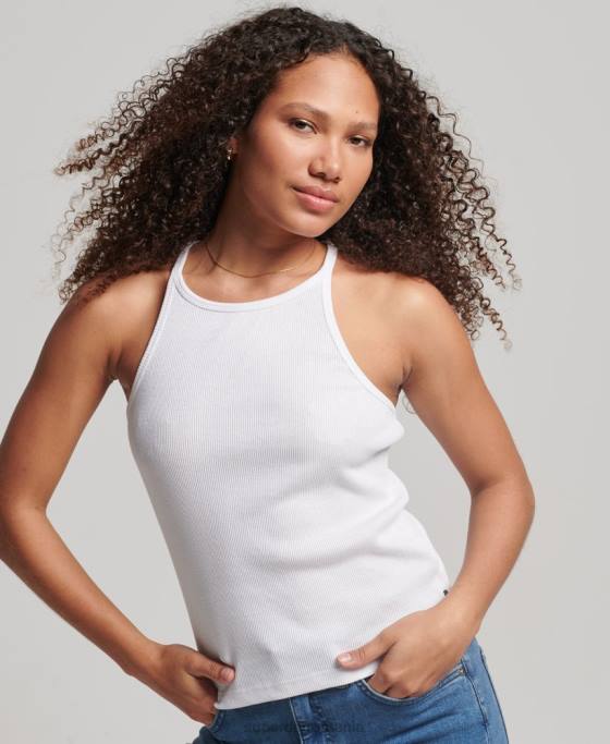 Superdry top vestă de curse îmbrăcăminte alb femei JX0Z2895