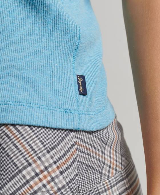 Superdry top vestă de curse îmbrăcăminte albastru femei JX0Z2917