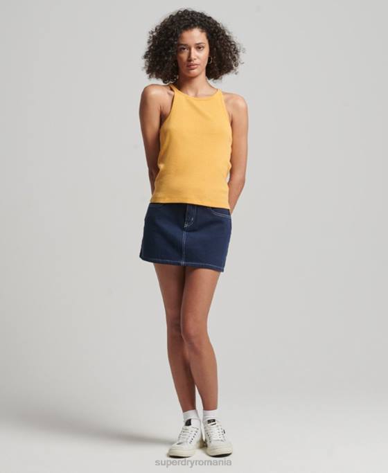 Superdry top vestă de curse îmbrăcăminte galben femei JX0Z2945