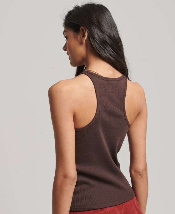 Superdry top vestă de curse îmbrăcăminte maro femei JX0Z2925