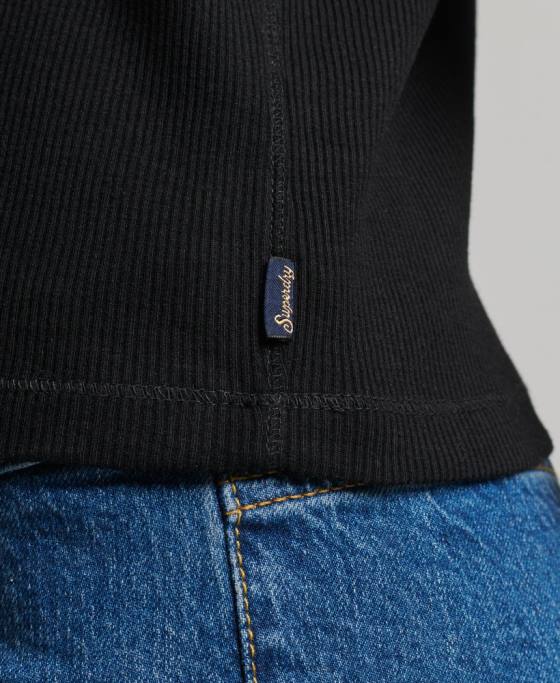 Superdry top vestă de curse îmbrăcăminte negru femei JX0Z2882