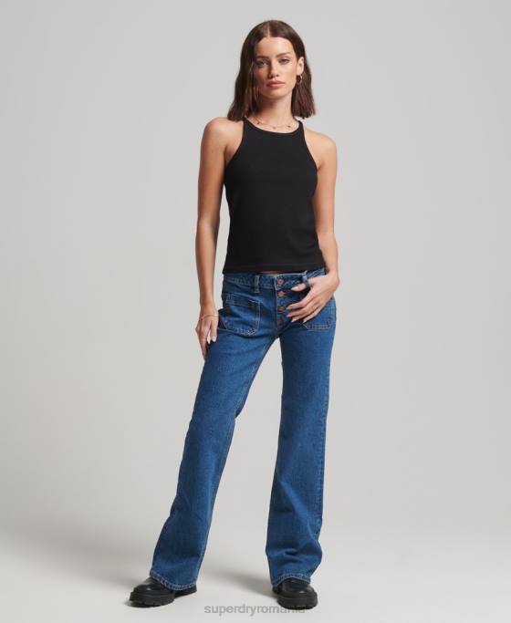 Superdry top vestă de curse îmbrăcăminte negru femei JX0Z2882