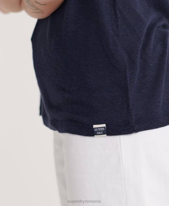 Superdry top vestă din dantelă chevron îmbrăcăminte marina femei JX0Z3086