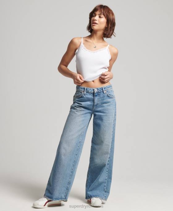 Superdry top vintage mini din dantelă îmbrăcăminte alb femei JX0Z2334