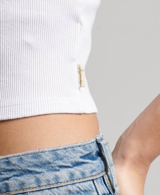 Superdry top vintage mini din dantelă îmbrăcăminte alb femei JX0Z2334