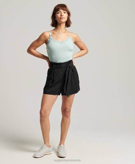 Superdry top vintage mini din dantelă îmbrăcăminte albastru femei JX0Z2346