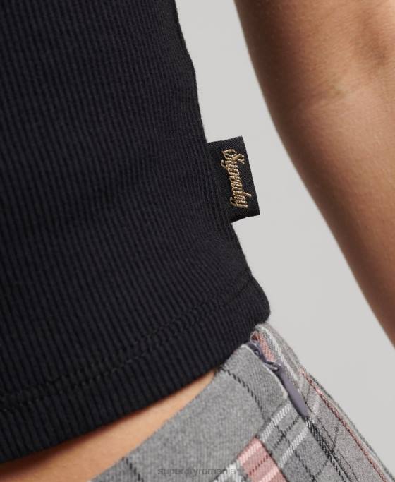 Superdry top vintage mini din dantelă îmbrăcăminte negru femei JX0Z2349