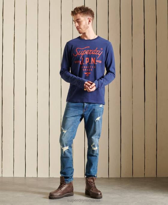 Superdry top îmbrăcăminte de lucru în stil script îmbrăcăminte albastru bărbați JX0Z1580