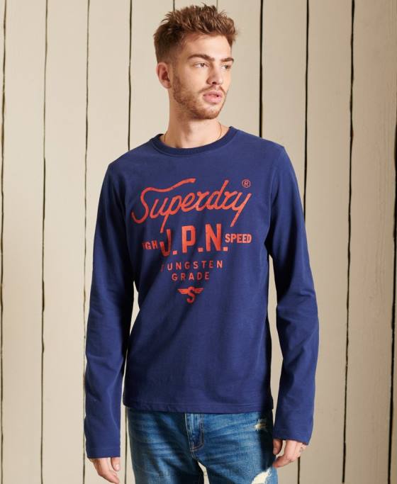 Superdry top îmbrăcăminte de lucru în stil script îmbrăcăminte albastru bărbați JX0Z1580