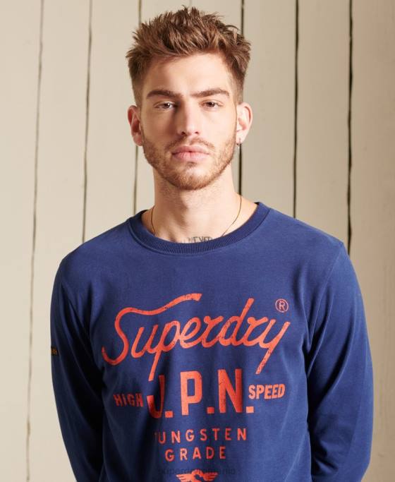 Superdry top îmbrăcăminte de lucru în stil script îmbrăcăminte albastru bărbați JX0Z1580