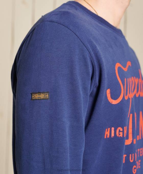 Superdry top îmbrăcăminte de lucru în stil script îmbrăcăminte albastru bărbați JX0Z1580