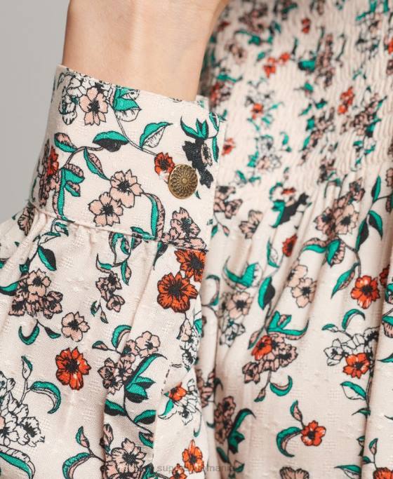 Superdry top țesut cu mânecă lungă îmbrăcăminte roz femei JX0Z3014