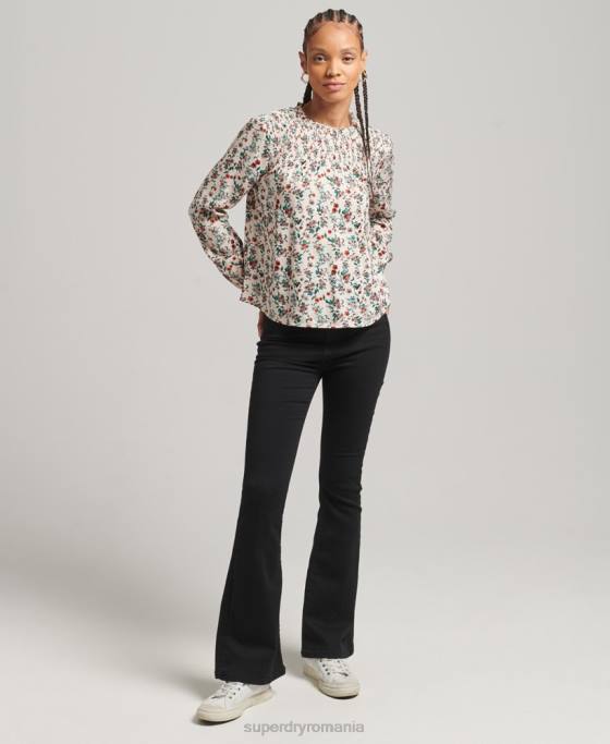 Superdry top țesut cu mânecă lungă îmbrăcăminte roz femei JX0Z3014