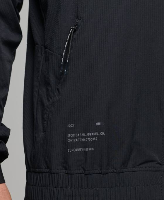 Superdry top țesut stretch îmbrăcăminte negru bărbați JX0Z5369
