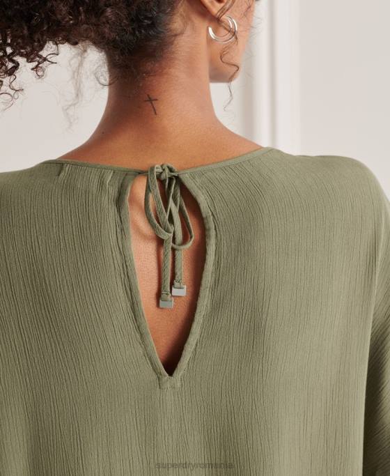 Superdry top țesut studiouri îmbrăcăminte verde femei JX0Z3068