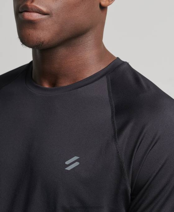 Superdry tren premium tricou cu maneca scurta îmbrăcăminte negru bărbați JX0Z5386