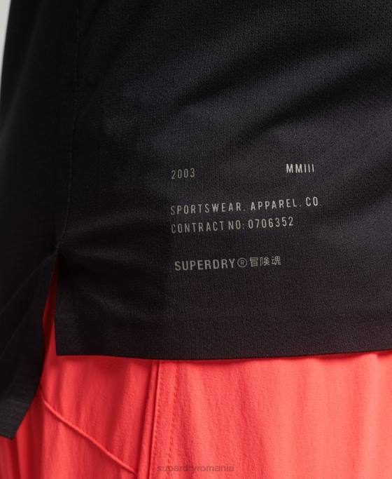 Superdry tren premium tricou cu maneca scurta îmbrăcăminte negru bărbați JX0Z5386