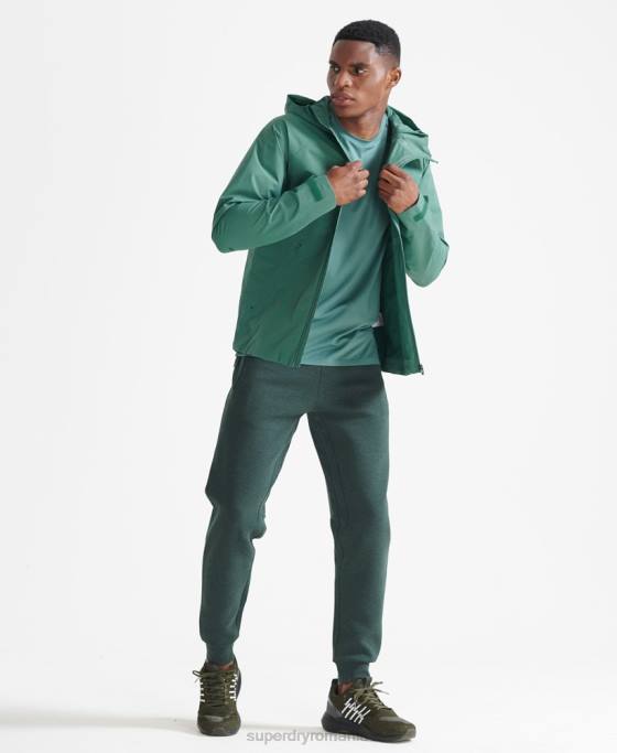 Superdry trenă jachetă impermeabilă asimetrică îmbrăcăminte verde bărbați JX0Z5399