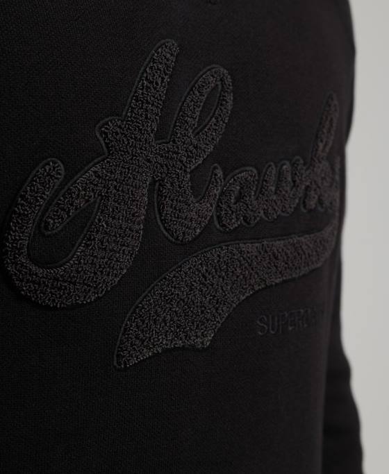 Superdry tricot varsity vintage îmbrăcăminte negru bărbați JX0Z1342