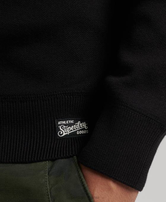 Superdry tricot varsity vintage îmbrăcăminte negru bărbați JX0Z1342