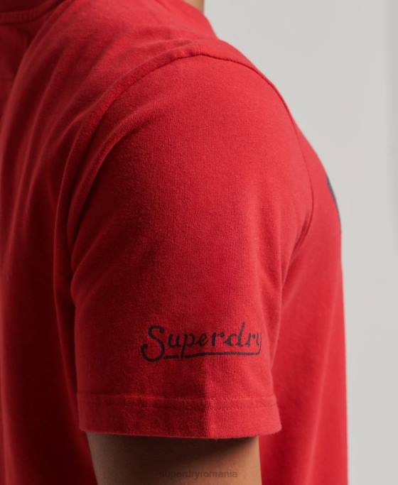 Superdry tricou atletic de epocă îmbrăcăminte roșu bărbați JX0Z4928
