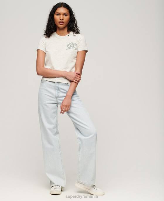 Superdry tricou atletic esențial slub anii 90 îmbrăcăminte bej femei JX0Z2629