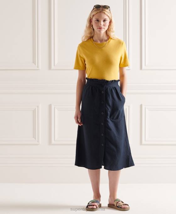 Superdry tricou autentic din bumbac organic îmbrăcăminte galben femei JX0Z2733