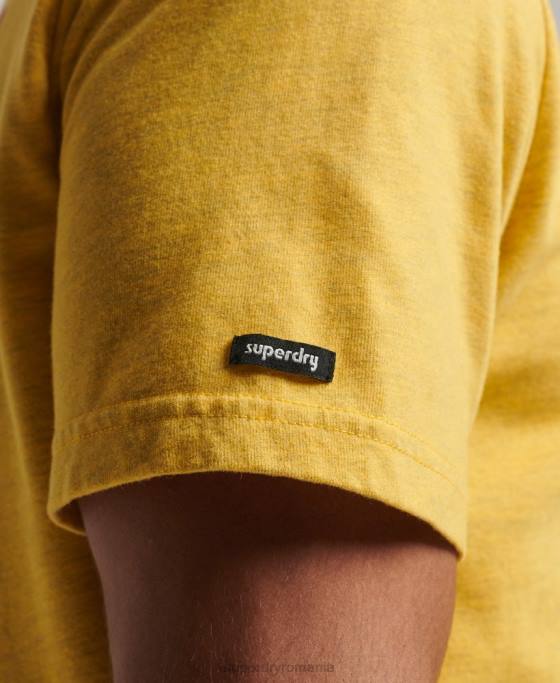 Superdry tricou autocolant de călătorie de epocă îmbrăcăminte galben bărbați JX0Z22